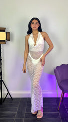 Copricostume pizzo bianco