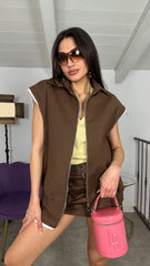 Gilet cargo marrone