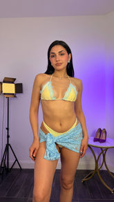 Set bikini con pareo pizzo