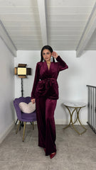 Tailleur velvet Borgogna