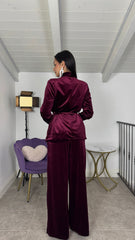 Tailleur velvet Borgogna