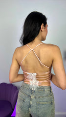 Top butterfly rosa