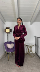 Tailleur velvet Borgogna