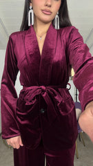 Tailleur velvet Borgogna